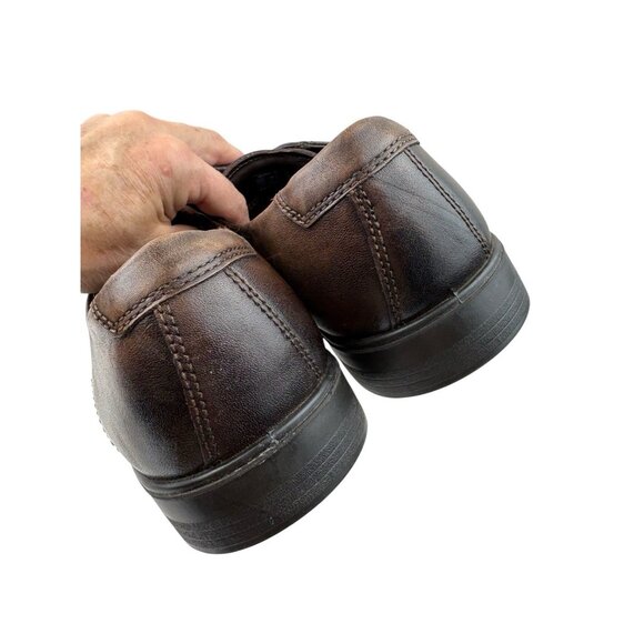 *ECCO Melbourne Wingtip Mens Dress Shoe Size 10 Brown Leather Lace Up Oxford - Picture 7 of 14
